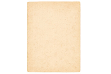 Vintage blank paper texture with aged grunge effect, old empty parchment sheet with rounded corners, transparent background