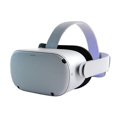 Light gray VR headset with lavender headband
