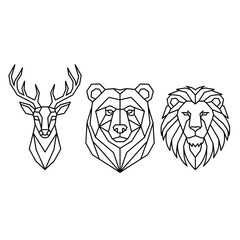 Animal hat set illustration vector style