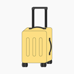Yellow suitcase illustration vector