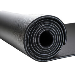 Rolled exercise mat, gray and black