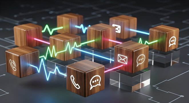 Abstract Data Flow and Technology Connection Concept with Wood Blocks

Digital Network, Business Communication, Information Management System - Powered by Adobe