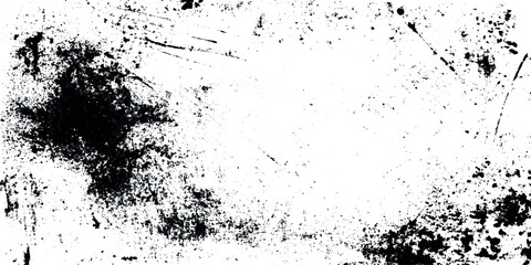 Abstract Deep Black Ink Smudges and Scribbles Intense Gritty Vector Surface Distortion Background.