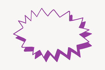 Purple text balloon, comic explosion vector