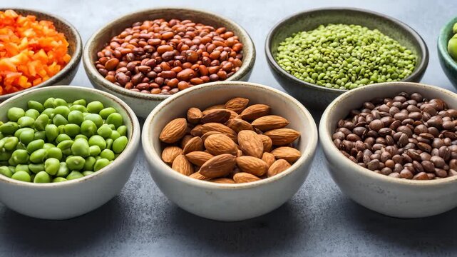 Bowls Filled With Variety of Healthy Food Items, Healthy Eating Concept