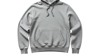 Blank light gray hooded sweatshirt displayed against a solid black background