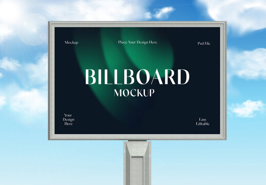 Billboard Mockup on Sky Background