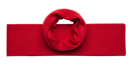 Bright red tubular neck gaiter accessory displayed against a solid black background