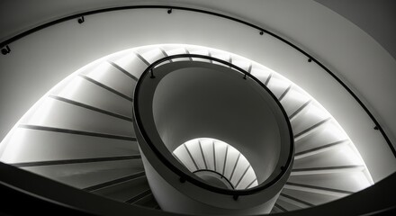 Elegant spiral staircase with subtle lighting in a modern architectural design