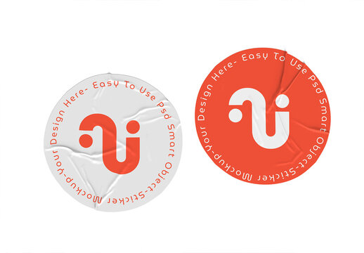 Two Circle Sticker Mockup Template