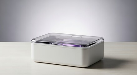 Portable UV Sterilizer Box on Light Table Minimal Design