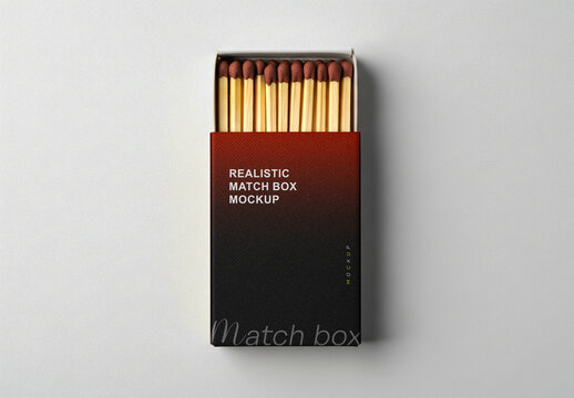 Realistic Match Box Mockup