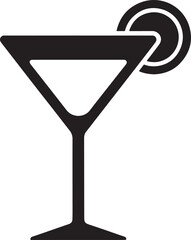 Cocktail glass with lime slice icon