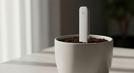 Smart Garden Sensor on Minimal Soil Surface with Natural Light
