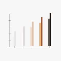 Bar graph collage element vector