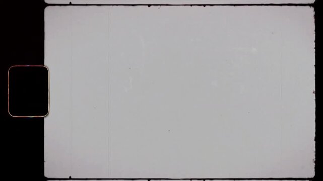 Vintage Super 8 Film Frame with Light Leaks, Scratches, and Retro Dirty Dust Overlay Effect