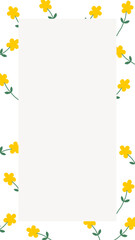 Yellow flowers frame iPhone wallpaper vector