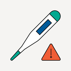 Thermometer, fever measurement, healthcare graphic vector