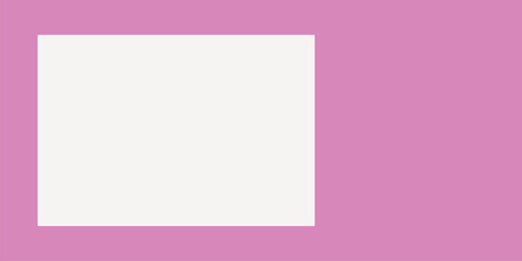 White rectangle frame, geometric shape on pink background vector