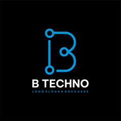 Letter B technology logo vector image