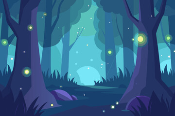 Nighttime forest