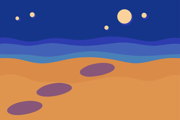 Night beach scene