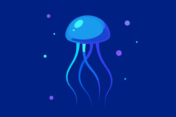Blue jellyfish art