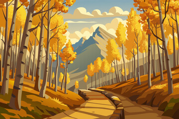 Autumnal forest view