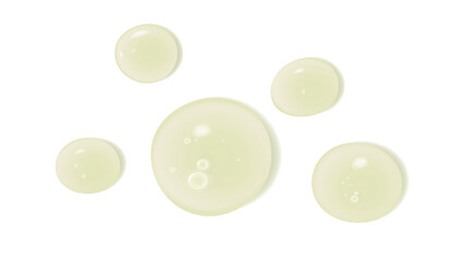 Gel serum texture. Clear skincare liquid drops. Isolated cosmetic product swatches.