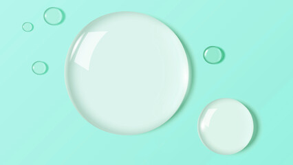 Gel serum texture. Clear skincare liquid drops. Isolated cosmetic product swatches.