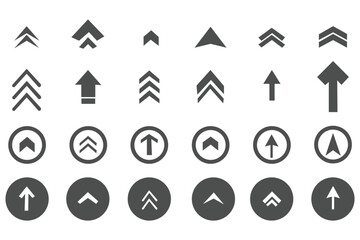 Arrow icon set, arrow cursor collection, different arrow signs, black arrows icons
