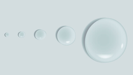 Translucent Blue Gel Drop with Bubbles