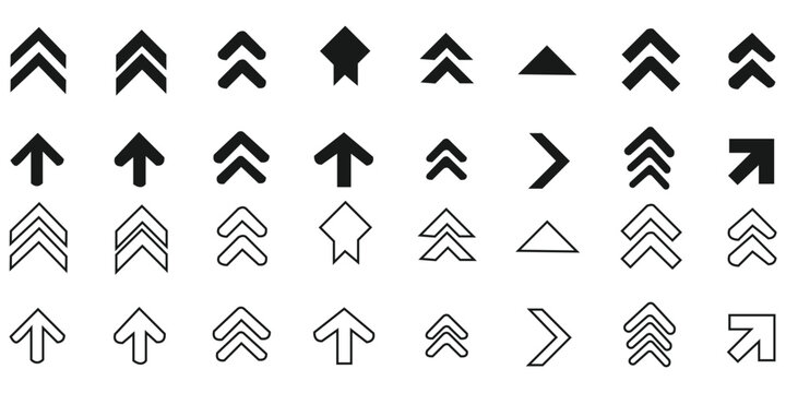 Swipe icon vector set. Scroll illustration sign collection. Arrow symbol. Arrow up web icons. Swipe symbols for web and mobile app.