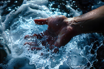 Hand in Water a Refreshing and Invigorating Splash of Life
