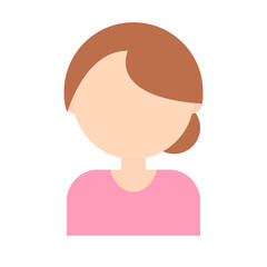 Flat design young female icon. Vector.