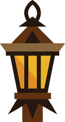 Rustic medieval lantern icon with vintage inspired design elements