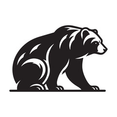 Obraz premium Black Bear Silhouette: A Powerful Symbol of Natures Majesty.