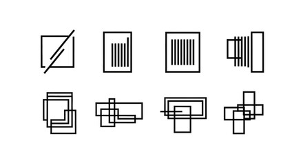 Elegant geometric patterns collection featuring squares rectangles and intersecting lines minimal