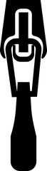 Zipper Icon Fastener, Slider, and Zip Symbol Clothing, Bag, and Textile Accessory Vector Fashion Tool, Sewing, Tailoring, Lock, and Stitch Design in Black Flat Style © AbdulJabbar