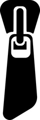 Zipper Icon Fastener, Slider, and Zip Symbol Clothing, Bag, and Textile Accessory Vector Fashion Tool, Sewing, Tailoring, Lock, and Stitch Design in Black Flat Style