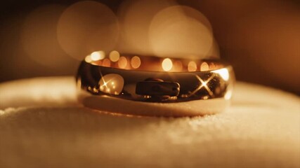 CloseUp of a Gold Ring Symbol of Love and Commitment. - Powered by Adobe