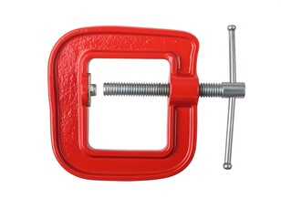 Red C-Clamp - A Close-Up of a Versatile Tool.