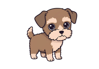 Adorable Schnauzer puppy illustration looking happy