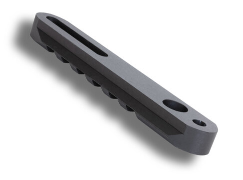 Rail gun part for a gun seen from the bottom side with drop shadow
