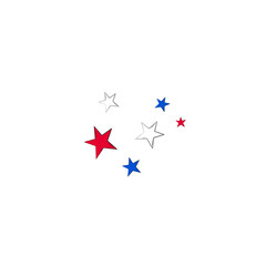 Patriotic Stars Cluster in Red, White, and Blue for Celebration