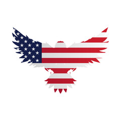 American flag eagle silhouette with outstretched wings, representing patriotism and freedom