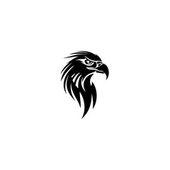 A Striking Black and White Eagle Head Icon for Symbolism, Power, and Freedom Concepts