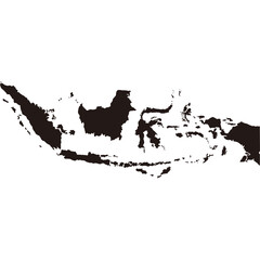 Map of Indonesia silhouette representing the archipelago nation's geographic boundaries