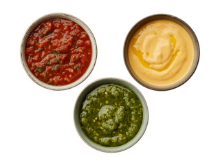 Assorted Sauce Bowls isolated on transparent background