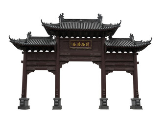 Stunning Asian archway with intricate wood details